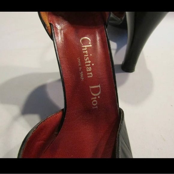 CHRISTIAN DIOR VINTAGE ANKLE STRAP STILLETTO HEELS 1970s SIZE 9 - Picture 8 of 8